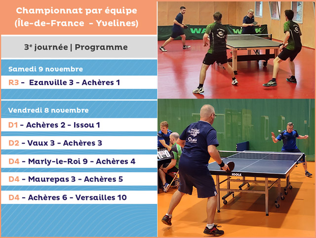 Programme des matchs du 8 et 9 novembre